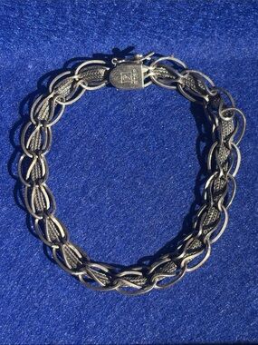 Sterling Rope Link Bracelet in Silver Tone